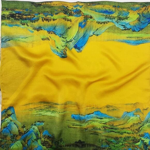Mountain Landscape Silky Scarf - Picture 2 of 4